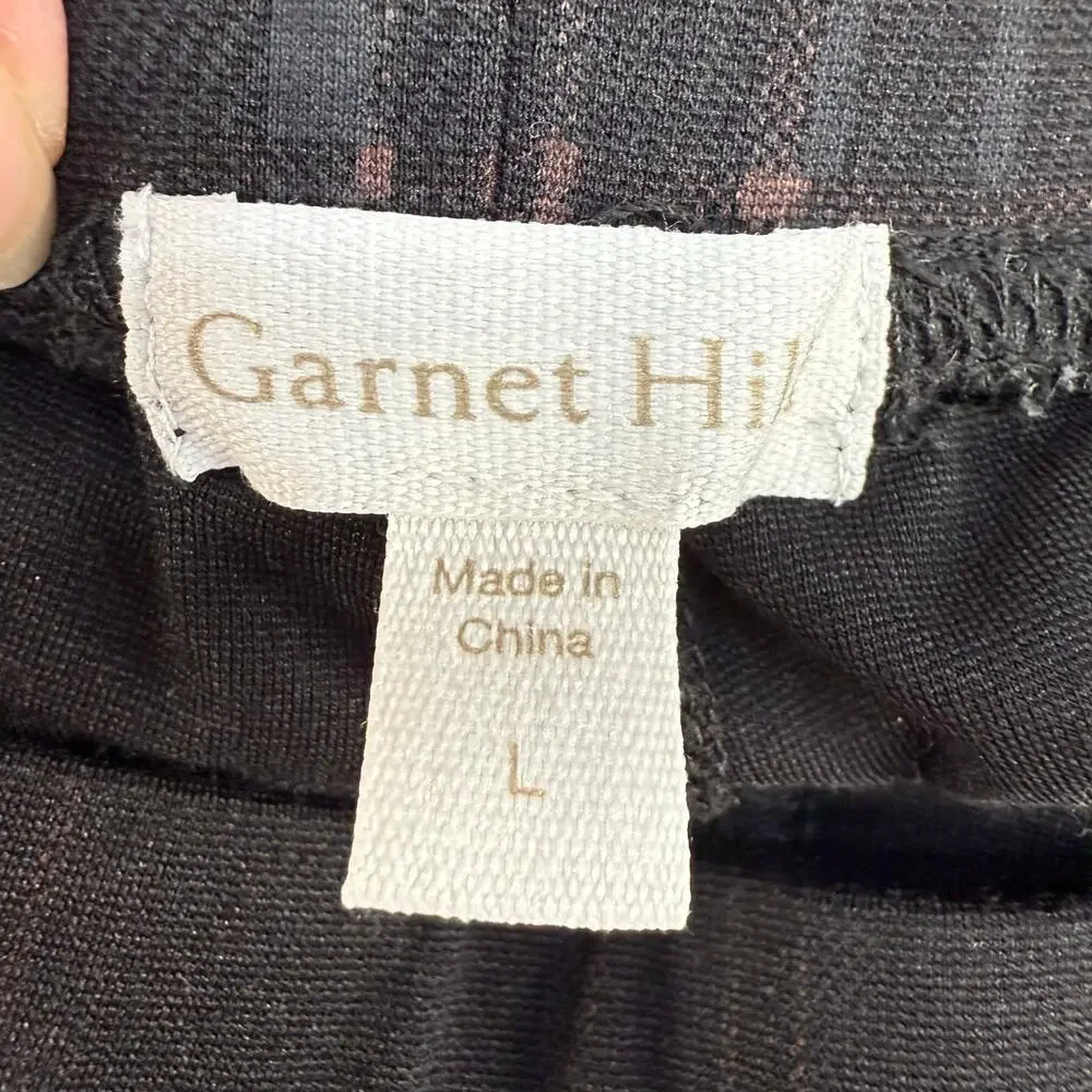 Garnet Hill Dress Leggings Women's Size L Plaid Black Gray Business Casual - Picture 5 of 12